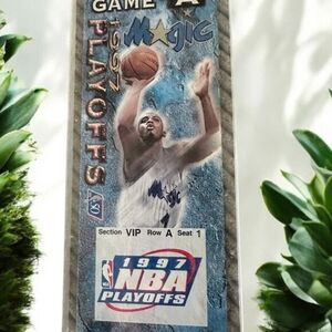 1997 NBA PLAYOFF COMMEMORATIVE TICKET VIP GAME A - PLEXI PROTECTOR ORLANDO MAGIC